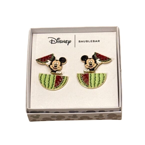 NEW IN BOX Disney BaubleBar Mickey Mouse Watermelon Earrings - Picture 2 of 4